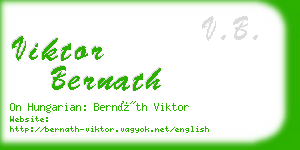 viktor bernath business card